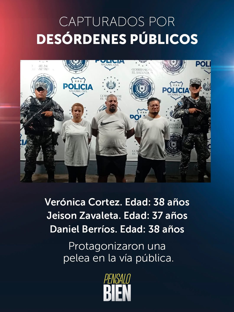 Pelea en plena vía pública termina con tres capturados en Soyapango